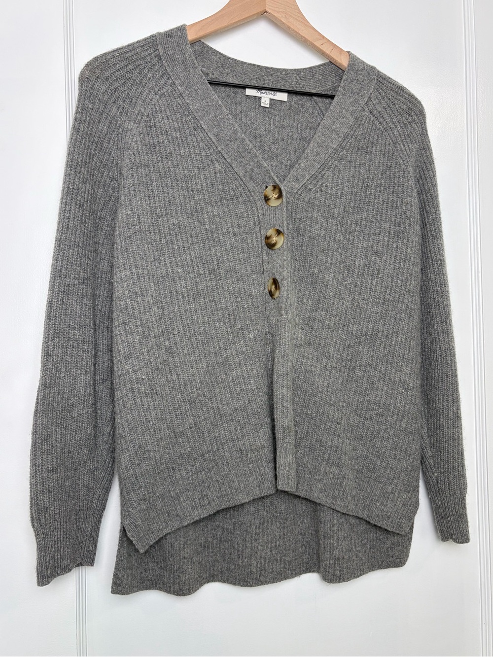 Madewell Ribbed Lyle Henley Sweater Merino Wool small - Picture 12 of 16